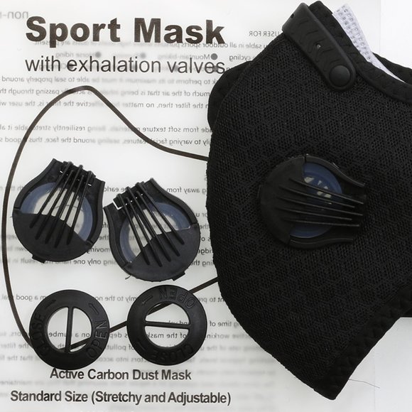 Activated Charcoal Filter Sports Mask Covid19 Mask - Picture 4 of 5